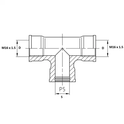Raccordo T 2x M16x1.5mm / P5 RAUFOSS_1