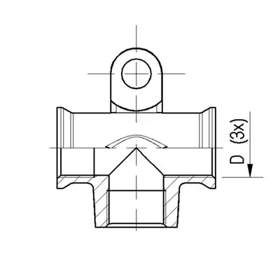 Raccordo a T M16X1,5 - M16X1,5 - M16X1,5 Raufoss_2