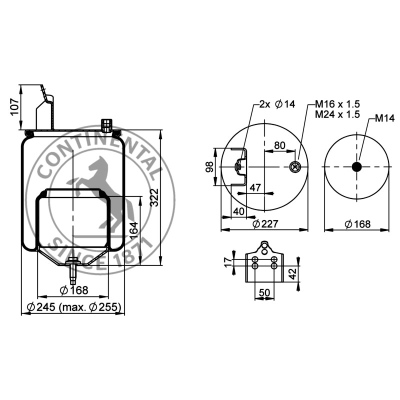 Soufflet à air complet avec piston en acier, CONTI_1