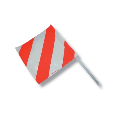Bandiera rosso/bianco 40/40cm, con asta nylon_0