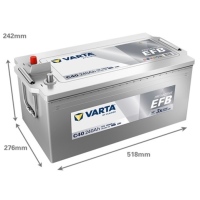 Batteria 12V 240Ah 1200A, ProMotive EFB VARTA