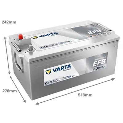 Batterie 12V 240Ah 1200A, VARTA Promotive EFB_0