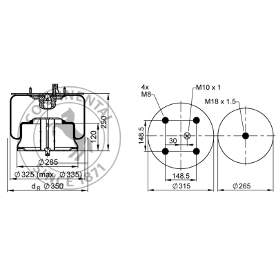 Soufflet à air complet avec piston en acier, CONTI_1