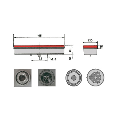 Fanale posterriore sinistra con luce targa RINDER_1