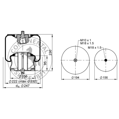 Soufflet à air complet avec piston en acier, CONTI_0