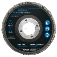 Fächerschleifscheibe, Aluminiumoxid, 115 mm, 