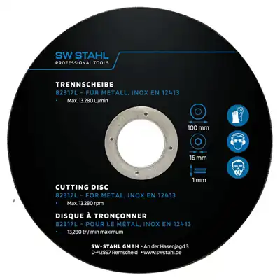 Disque à tronçonner métal, 100 x 1,0 x 16 mm, 10p._0