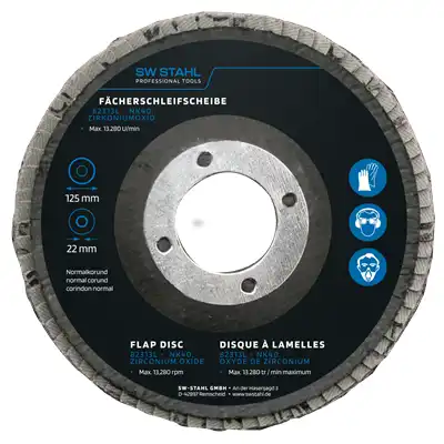 Fächerschleifscheibe, Zirkoniumoxid, 125 mm, _0