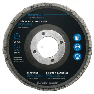 Fächerschleifscheibe, Zirkoniumoxid, 125 mm, _0