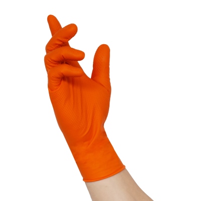 Gants jetables en nitrile, orange, 50pcs Taille L_1