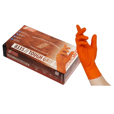 Gants jetables en nitrile, orange, 50pcs Taille XL_0