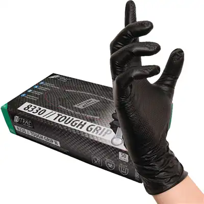 Gants jetables en nitrile, noir, 50pcs Taille L_0