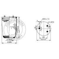 Soufflet à air avec métal, sans piston, CONTI