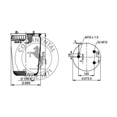 Soufflet à air avec métal, sans piston, CONTI_1