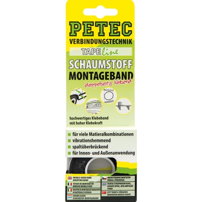 Montageband 2mx12mm schwarz PETEC_2