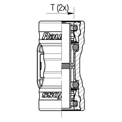 Raccord double droit ABC NEWLine T 6X1 Raufoss_1