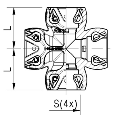 Raccord en croix, 4 filetages Heavy Duty Raufoss_1