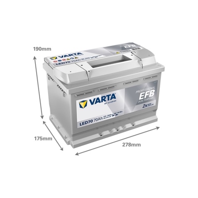 Batterie 12V 70Ah 760A, VARTA EFB_1