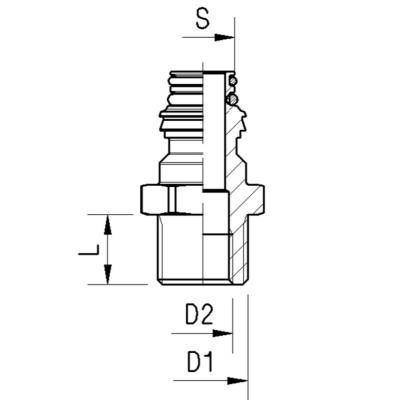 Raccord ABC embase filetée passe-cloison Raufoss_1