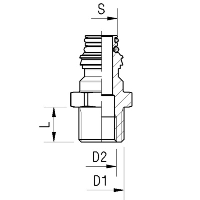 Raccord ABC embase filetée passe-cloison Raufoss_1