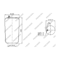 Luftfederbalg mit Metall, ohne Kolben, Prime-Ride