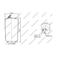 Luftfederbalg mit Metall, ohne Kolben, Prime-Ride