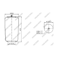 Luftfederbalg mit Metall, ohne Kolben, Prime-Ride