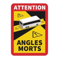 Cartello magnetico "Angles Morts" 170x250mm Bus