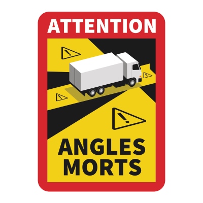 Autocollante "Angles Morts" 170x250mm per camion_0