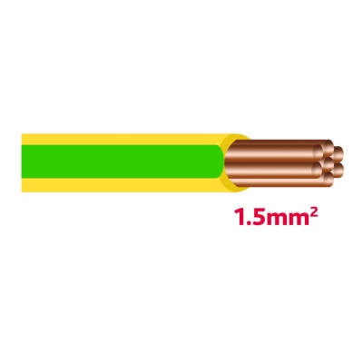 Câble électrique 1,5mm² jaune/vert (25m)_0