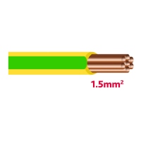 Câble électrique 1,5mm² jaune/vert (25m)