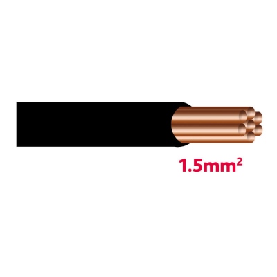 Cavo elettrico. 1,5 mm² nero (25m)_0