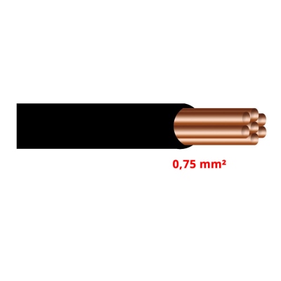 Cavo elettrico. 0,75 mm² nero (50m)_0