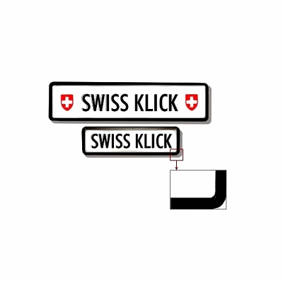Serie porta targa  SWISS KLICK Formato lungo, nero_0