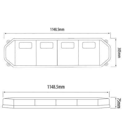 Warnbalken 1148,5mm 12-24 Volts LED, ECLIPSE_2