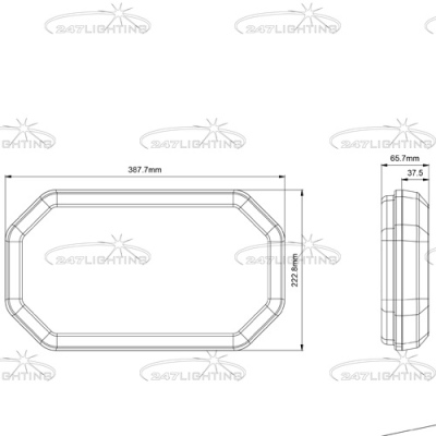 Rampe Lumineuse à LED Sigma 10-30V, 388x223x66mm_2