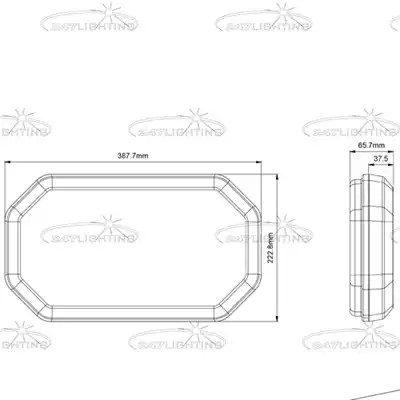 Rampe Lumineuse à LED Sigma 10-30V, 388x223x66mm_2