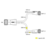 Cavo fanale posteriore con cavi piatti dritto 16V