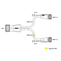 Cavo fanale posteriore con cavi piatti dritto 16V