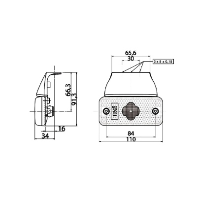 LED Frontansicht Positionsleuchte 24V Weiß_1