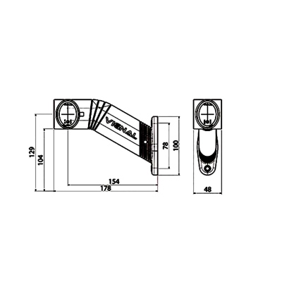 LED Umrissleuchte Links 12/24V Weiß + rot + gelb_1