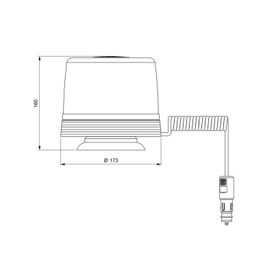Girofaro magnetico 1 ventosa, H1 12+24V incluse_1