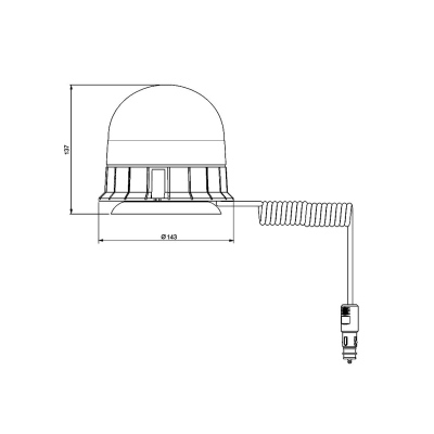 Girofaro magnet 1 ventosa 23W, H21 12+24V incluse_1