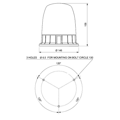 LED Rundumkennleuchte TAURUS zum Anschrauben, gelb_1