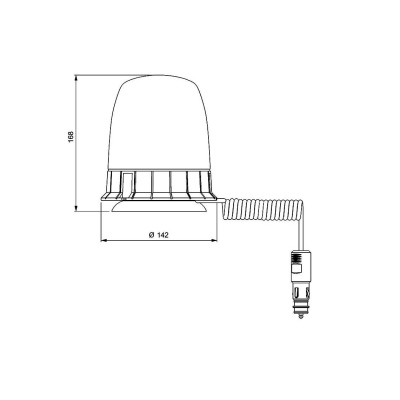 Girofaro LED magnetico 1 ventosa rotante ambra_1