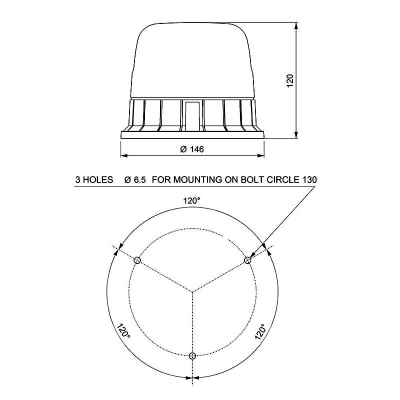 LED Rundumkennleuchte GALAXY zum Anschrauben, gelb_1