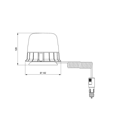 Gyrophare led GALAXY magnetique 1 ventouse, ambre _1