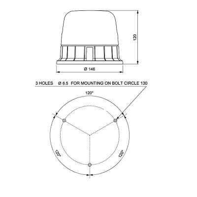 LED Rundumkennleuchte GALAXY, Anschrauben, gelb_1