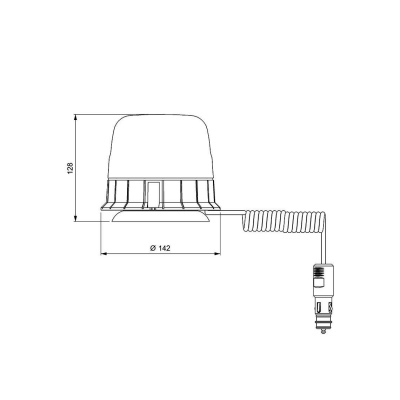 Gyrophare led GALAXY magnetique 1 ventouse, ambre_1