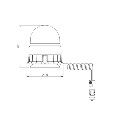 Girofaro LED magnetico 1 ventosa rotante ambra_1